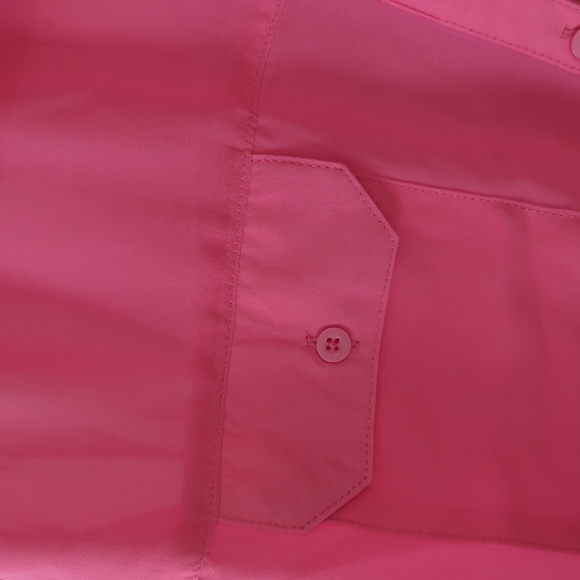 Hot pink sheer button down - Picture 3 of 4